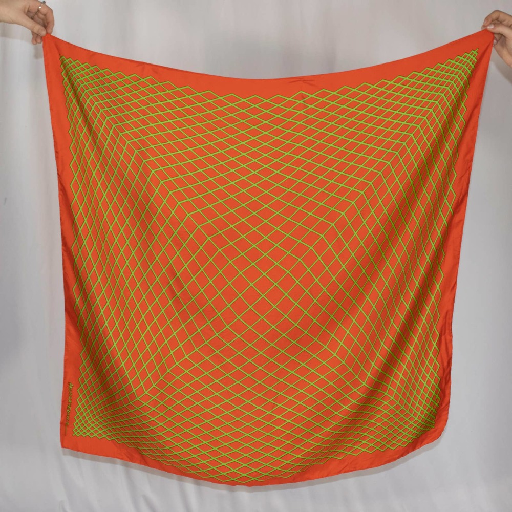Rare 70s Richard Anuszkiewicz Silk Scarf